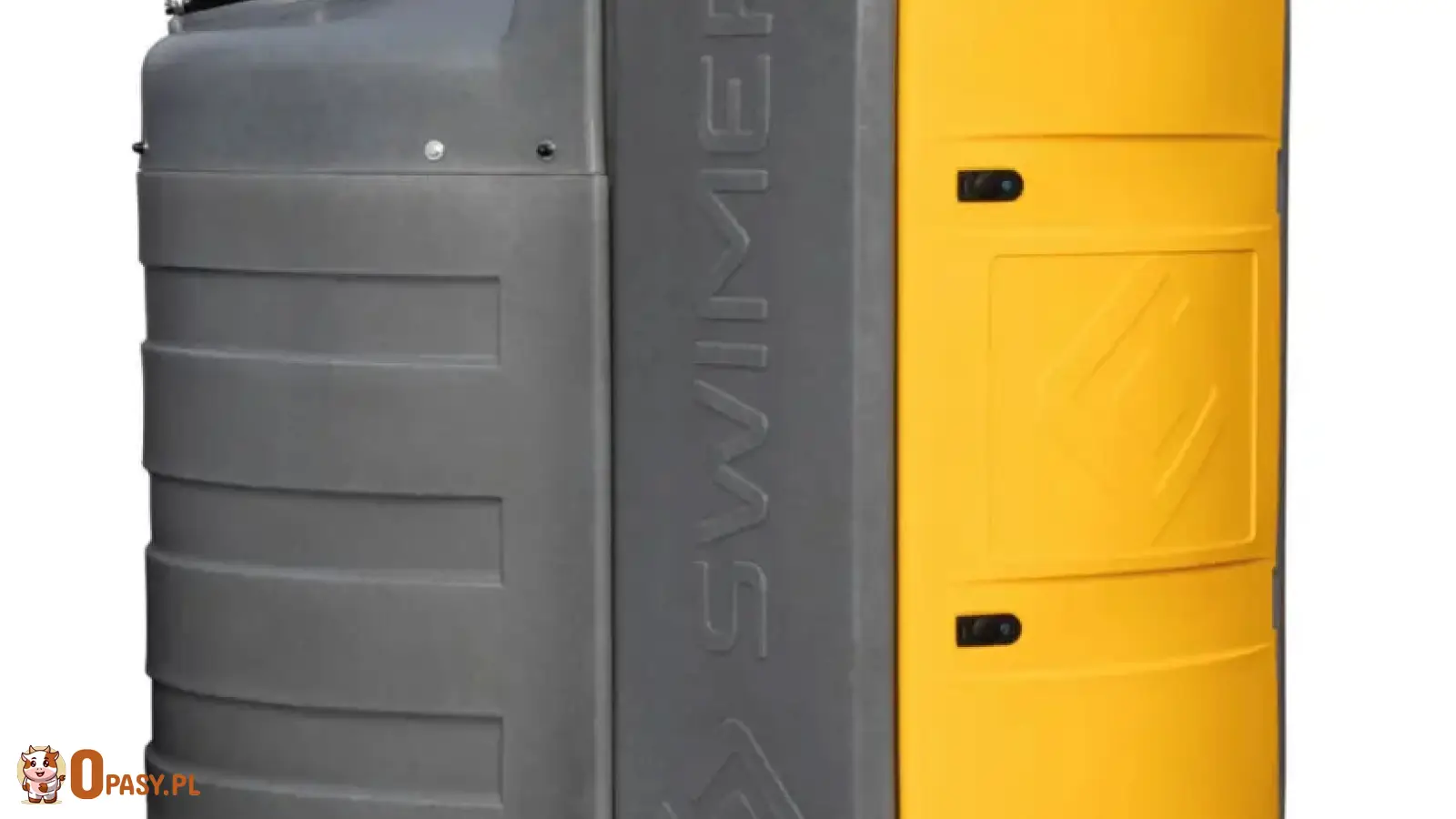 Zbiornik Swimer Eco Comfort Line 2500 litrów na olej napędowy dwupłaszczowy zbiornik paliwowy w kolorze szaro-żółtym do zastosowania w gospodarstwie rolnym